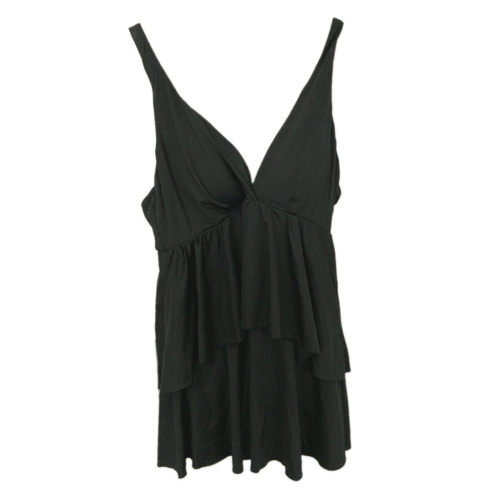 Miraclesuit Swimdress Swimsuit Women (See photo Measurements) Black Layer Ruffle